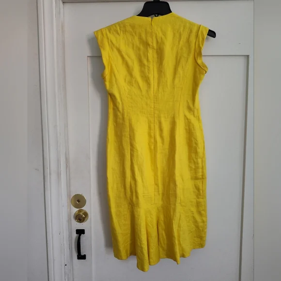 Lafayette 148 New York Vibrant Yellow Midi Dress - Picture 6 of 12